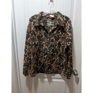 Vintage 80s GAME WINNER Camouflage Lightweight Hunting Button Up Shirt Size L
